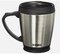 Silver Desktop Stainless Steel Coffee Mug With Easy Grip Handle 16 Oz